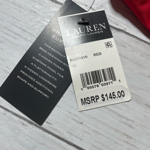 Ralph Lauren Women's Beach Club Solids Ring One Piece Swimsuit Red slimming - Picture 12 of 13